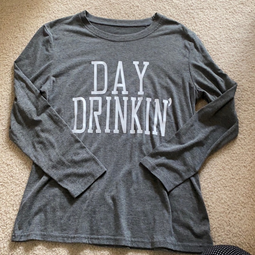 Long sleeve graphic tee “day drinkin”